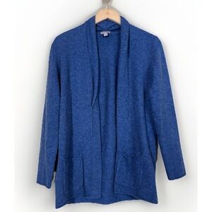 J Jill Cardigan XS Wool Blue Open Front Merino Office Casual Warm Cozy Lagenlook